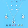 Hot sale high quality factory silver plated pendant necklace earrings ring custom jewelry set