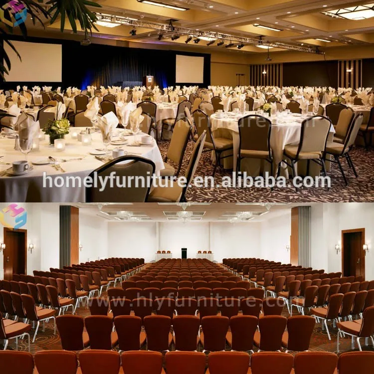 Hotel lobby Gold Fabric event aluminum banquet chair HY-B194