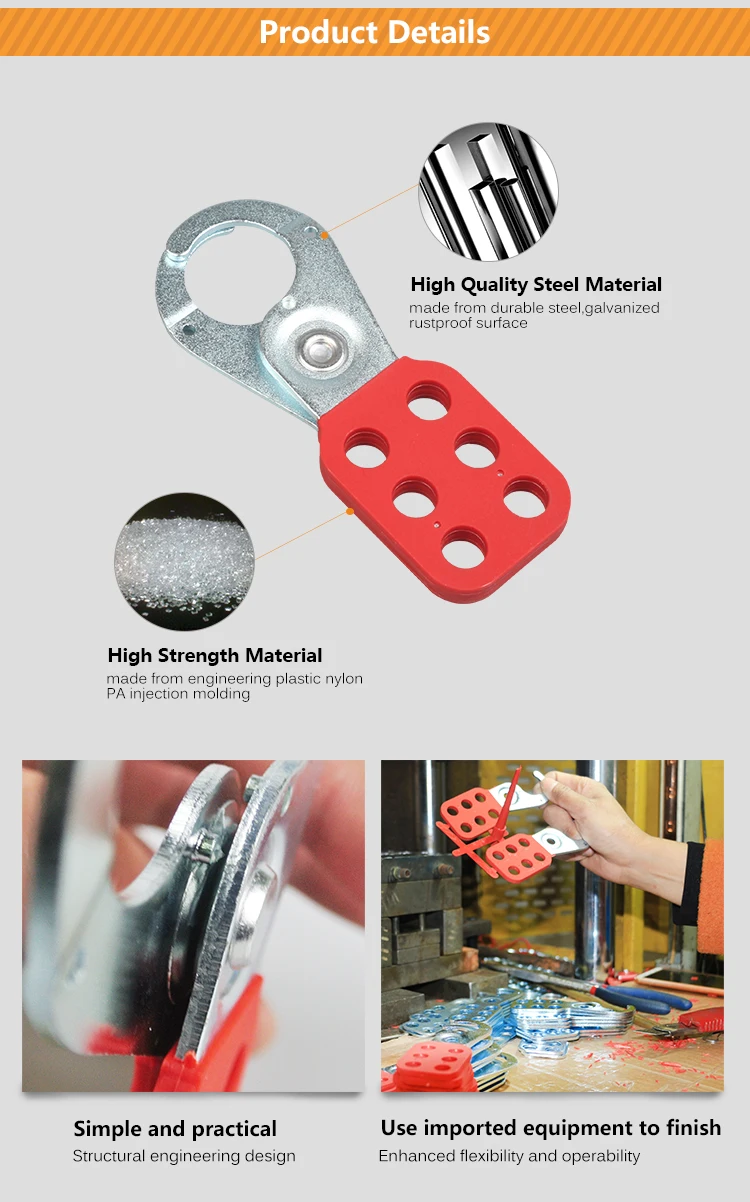 BOSHI CE 6 Padlocks Applied Safety Lockout Steel Hasp