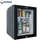 Orbita 2018 30L Black Hotel full glass door mini bar fridge/refrigerator with cabinet