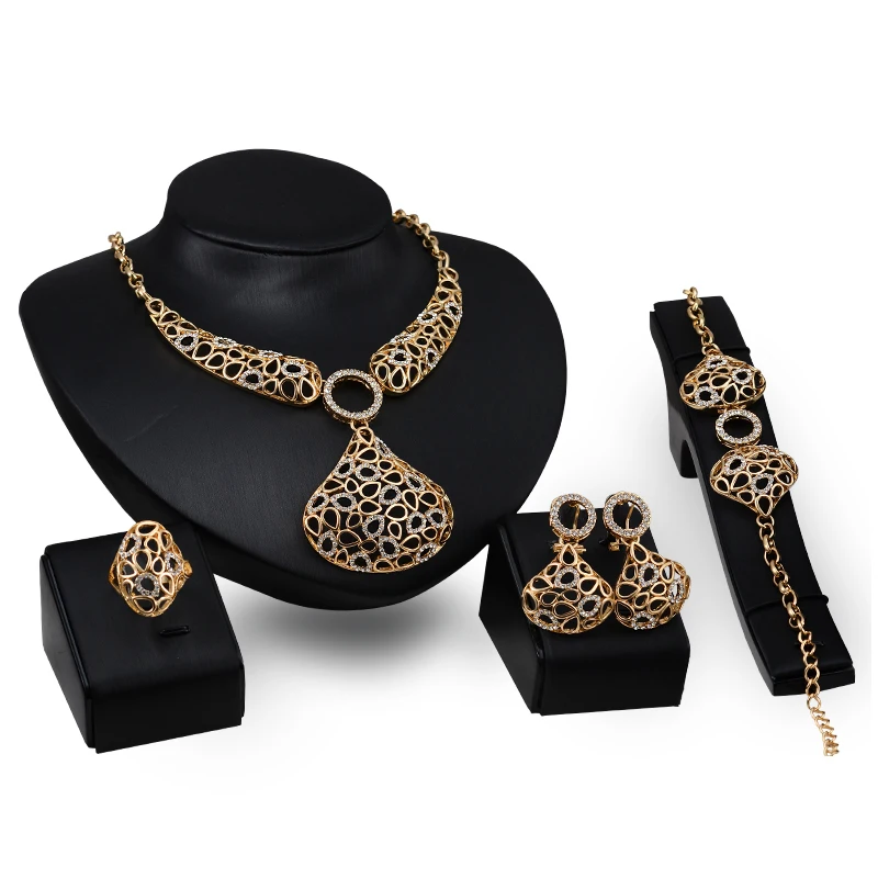 2015 Fashion New Bohemian Style Jewelry Sets Austrian Crystal 18K Gold Plated Wedding Jewelry Wholesale F527