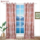 High quality hookless jacquard colorful curtains for kitchen