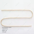 Gold Metal Plated 2.4x400MM Bead Ball Chain for Decoration