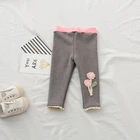 Lovely Wave Point Girl Ruffle Boutique Winter Tight Leg Pants
