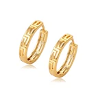 90071 xuping manufacturer charming hoop shaped unique earrings with 24k gold plated setting cubic zircon