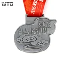 China factory customized Europe Regional zinc alloy type souvenir soft enamel sports metal medal with ribbon