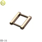 Wholesale bag parts golden belt buckles metal square ring buckle for bags