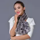 100%rex rabbit knitted fur elegant lady scarf, hat & glove sets with diamond trims