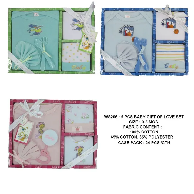 5 pcs baby gift of love set