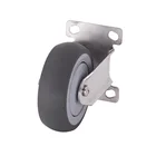 Medium Duty 4 Inch Hotel Stainless Steel Fixed Plate TPR Caster Wheel