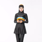 Patchwork Muslim Islamic Woman Girl Bathing Suit Swimsuit Swimwear Hijab