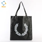 Untearable waterproof black color high quality tyvek tote shoulder shopping bag