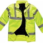 fluorescent yellow winter security jacket