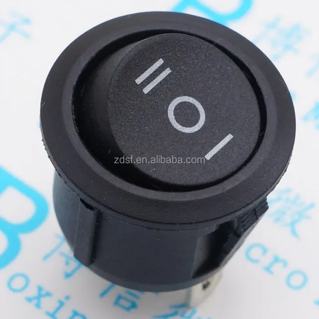 KCD1-105 hole 20MM rocker switch 3 foot 3 file black rocker power switch round boat type