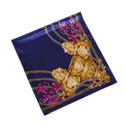 Square Scarf Hair Tie Band For Business Party Women Elegant big Vintage Skinny Retro blue Head Neck Silky Satin Scarf
