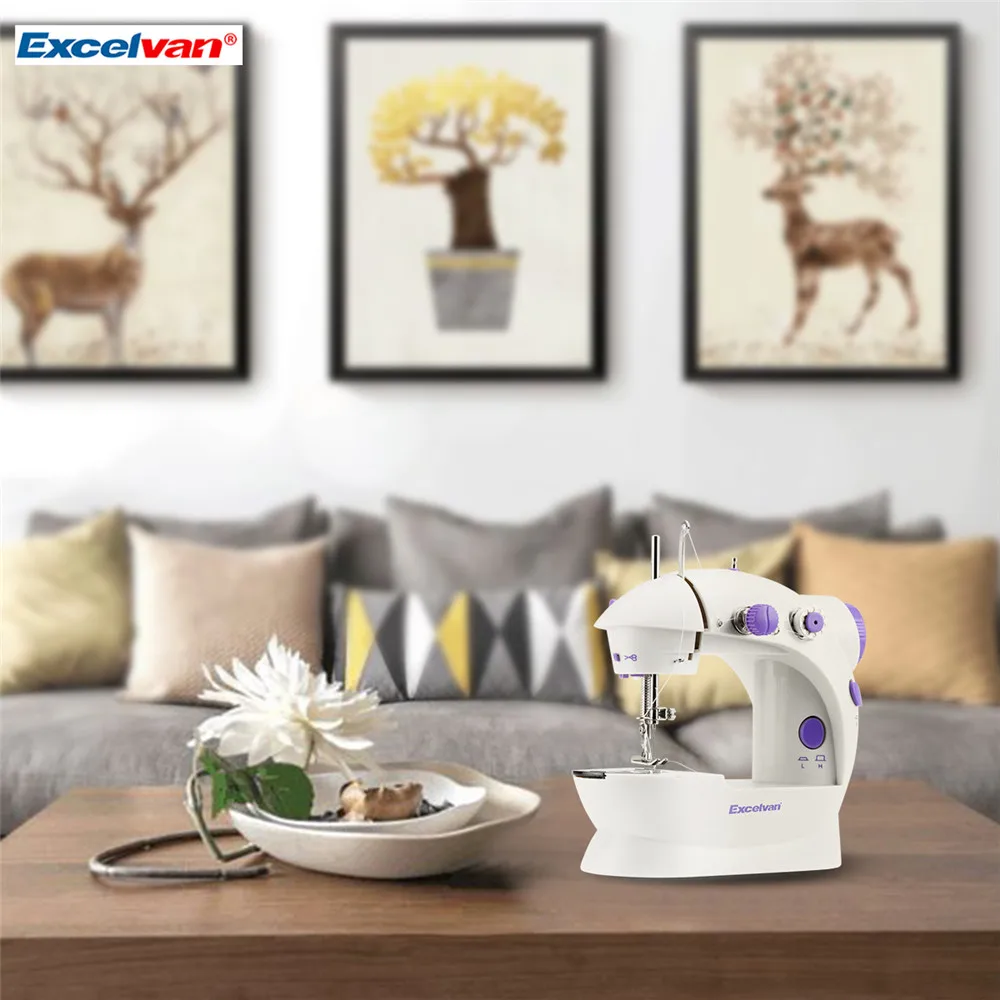 Excelvan Mini Handheld sewing machines Dual Speed Double Thread Multifunction Electric Automatic Tread Rewind Sewing Machine 10