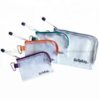 Personalized cheap custom logo waterproof PVC mesh makeup pouch zipper vinyl luxury cosmetic bag