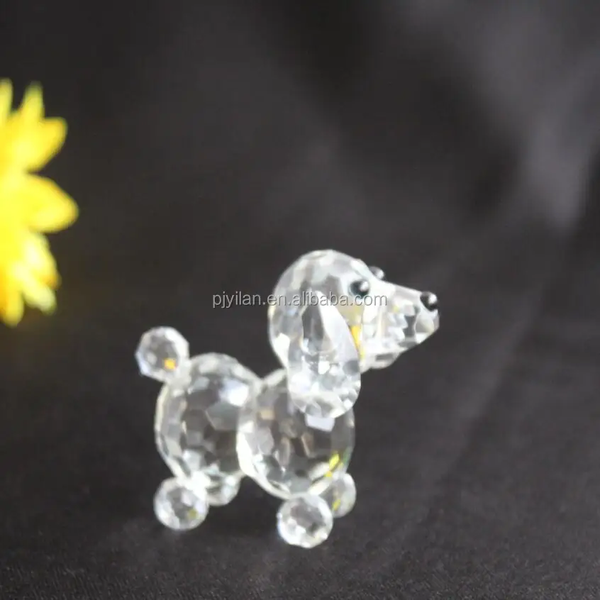 gifts & crafts  crystals  crystal animal  lovely dog crystal