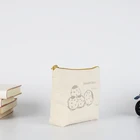 Custom Natural Color Fashion Makeup Zipper Bag Logo Printed Canvas Cosmetic Bag