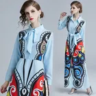 Spot XC5405075 Europe and the United States new print dress long skirt