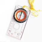 Hot selling lightweight sturdy acrylic baseplate plastic map ruler compass for Orienteering and Survival hiking