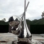 Contemporary Abstract large garden landscape stainless steel water drop sculpture metal art decoration