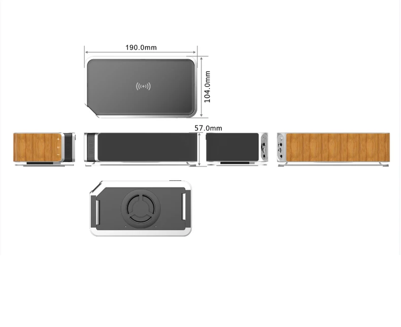 built in wireless charger bluetooths speaker with alarm clock - ANKUX.COM