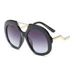 Purple plastic baroque female big round lenses sunglasses