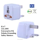 UK Universal Travel Adapter / Plug Adaptor with Schuko Ground and Safety Shutters