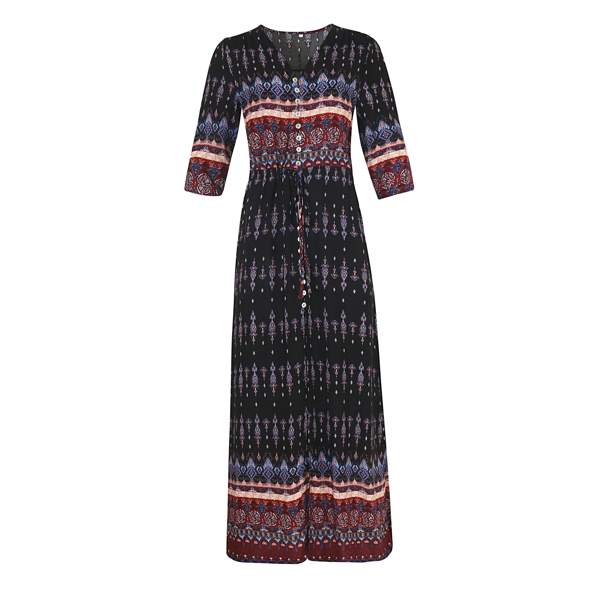 P07 Wholesale 2018 Rayon Floral Fabric Vintage Retro Thai Hippie Boho