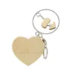 Metal Keychain wooden heart san disk usb