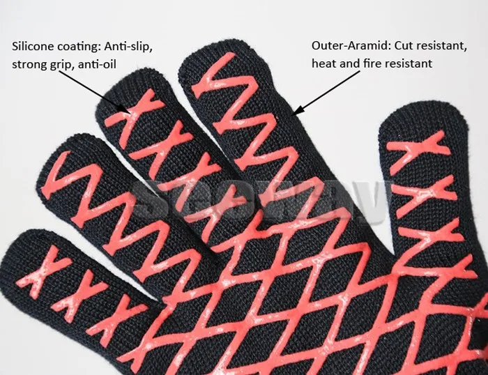 Seeway heat resistant oven glove/BBQ grill gloves