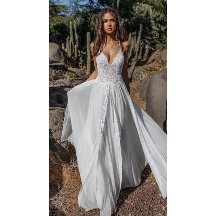 Sexy A Line Beach Wedding Dress Spaghetti Straps Lace Wedding Gowns Backless Simple Bridal Dresses 2018 Buy Wedding Dress Bridal Gown Asaf Dadush
