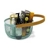 Factory supply Food Gift metal basket with wooden handle