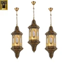 Vintage Decorative Gold antique brass design Cage Iron+acrylic Linear Chandelier pendant light lamp
