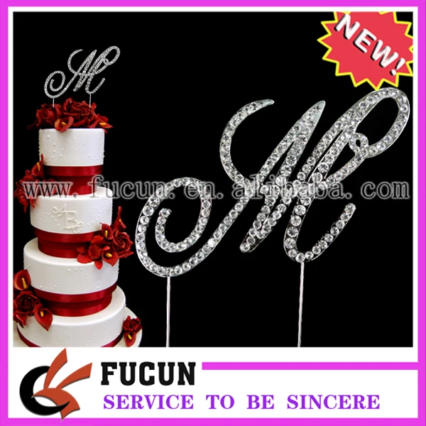 rhinestone letter M cake topper .jpg