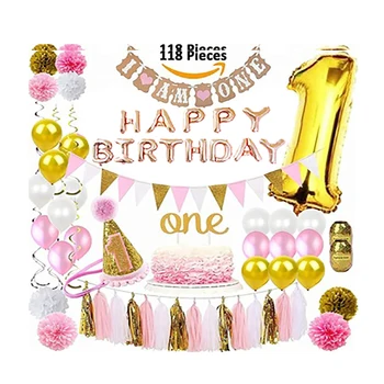 2018 New Product Ideas 1st Birthday Decorations Materials Pink