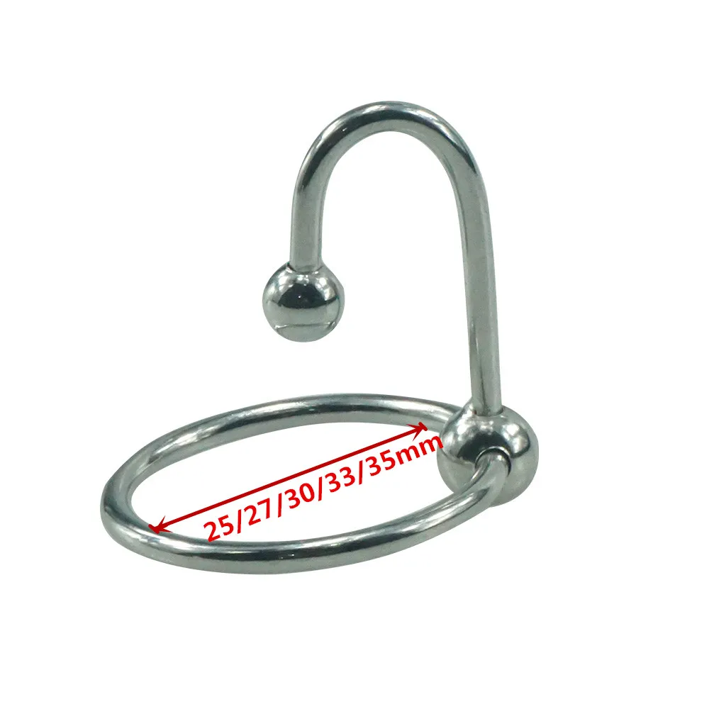 Acero Inoxidable Médico Uretral Macho Juguetes Anillo Con Doble Bola 1480