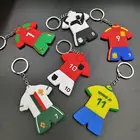 High Quality 2018 Soccer Club Team Custom Shirt shaped soft PVC Keychain