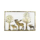 48*30cm Iron Antique Frame Reindeer Christmas Tree Decorative Metal wall art decor