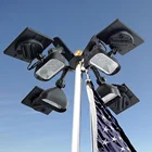 2019 Novelty Design Four Heads Super Bright Solar Power LED Flag Pole Light Outdoor Waterproof Solar Flagpole Light
