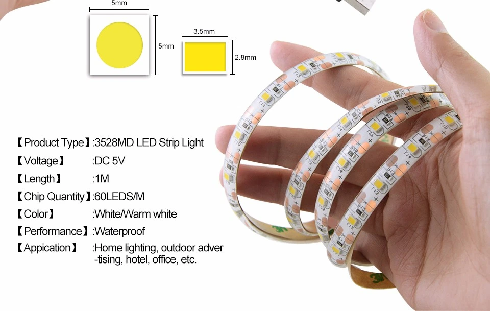 60led per meters white pcb usb led strip cool white warm white5