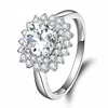 LOZRUNVE Silver 925 Jewelry from China Flower Sun Silver Diamond Ring CZ