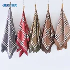 Red checked custom logo size satin hijab big square scarf