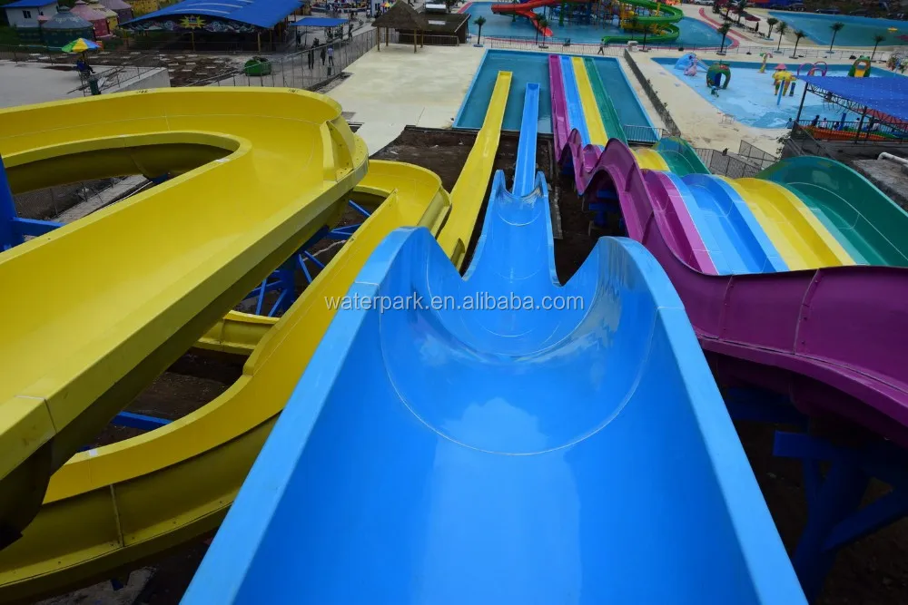 Amusement Park Long Pool Slides Fiberglass Swimming Pool Tube Slide