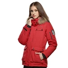 Custom brand Women Winter Parka coat Fur Hood Duck Down Long Puffer down Jackets