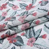 Most popular 55 linen 45 cotton floral digital print ladies textiles fancy fabric for evening dresses