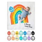 Rainbow Cotton Muslin Swaddle Baby Milestone Blanket