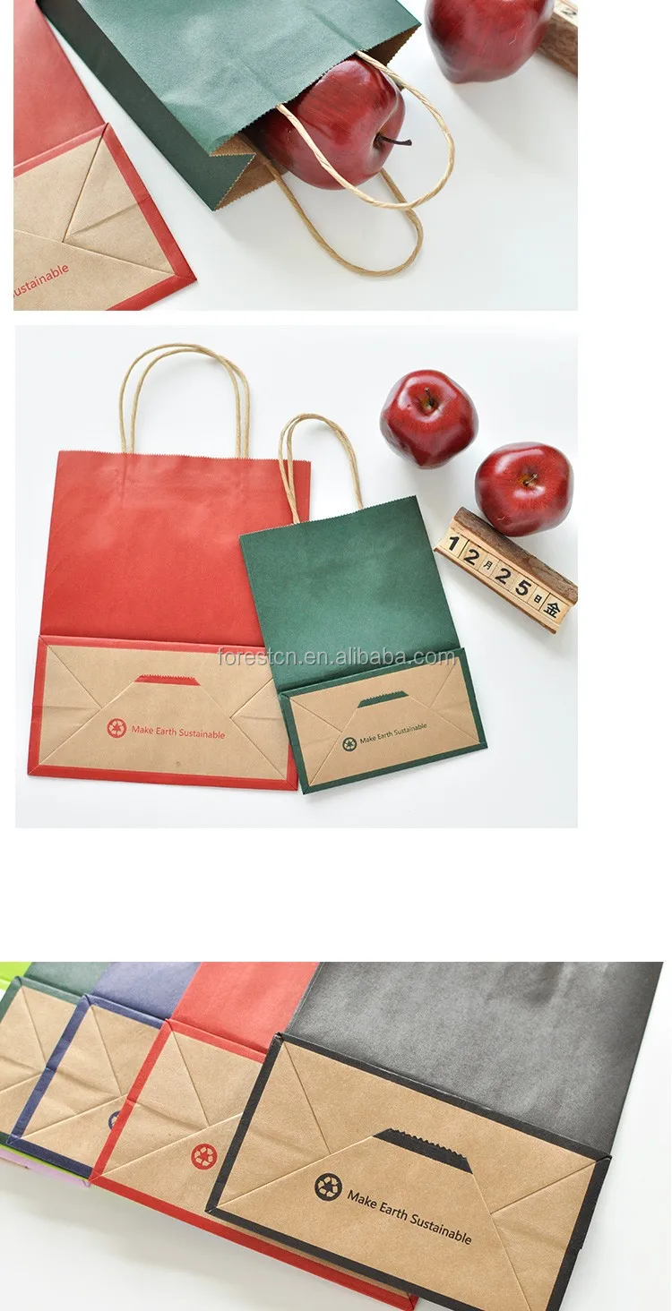window kraft paper gift bag with printed logo