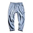 Wholesale low moq fashion washed cotton jean men trousers casual pants